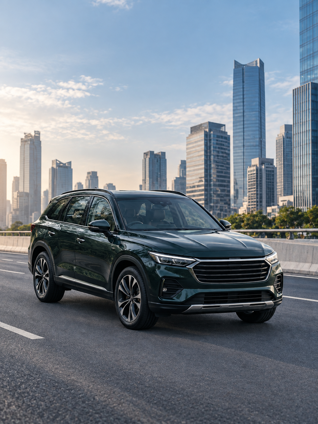 Ilustrasi kendaraan di jalan pesisir